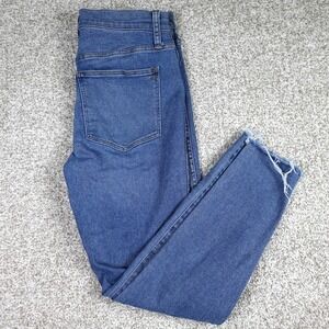 Madewell 10" High-Rise Skinny Jeans in Medium Indigo Raw Hem Size 30
